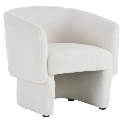 Sheri Accent Chair in White Boucle