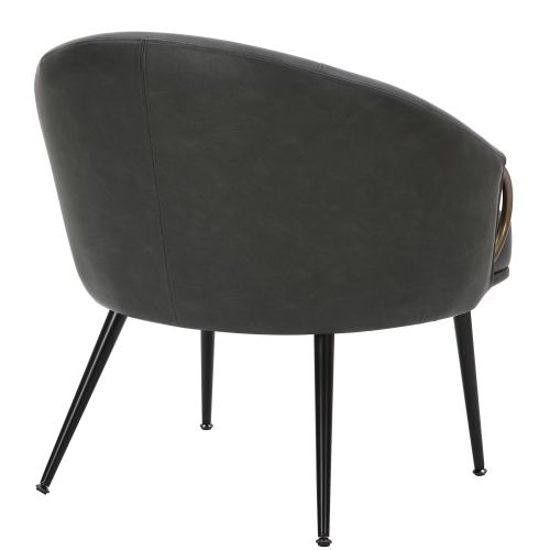 Zita Accent Chair in Vintage Charcoal and Black and Aged Gold