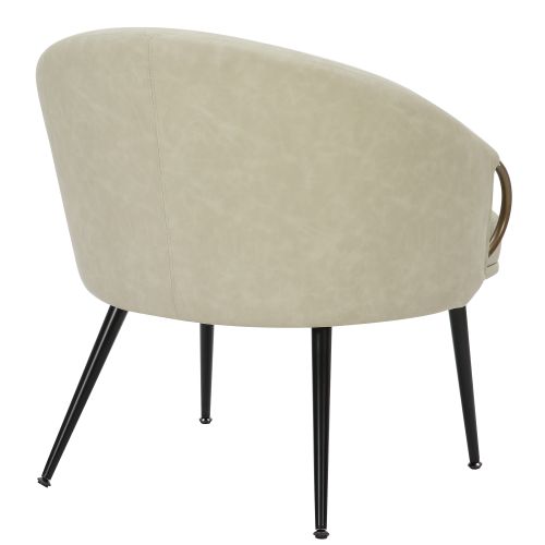 Zita Accent Chair in Vintage Ivory and Black and Aged Gold