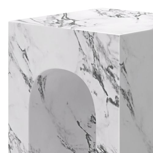 Atticus Square Accent Table in Bulgari White