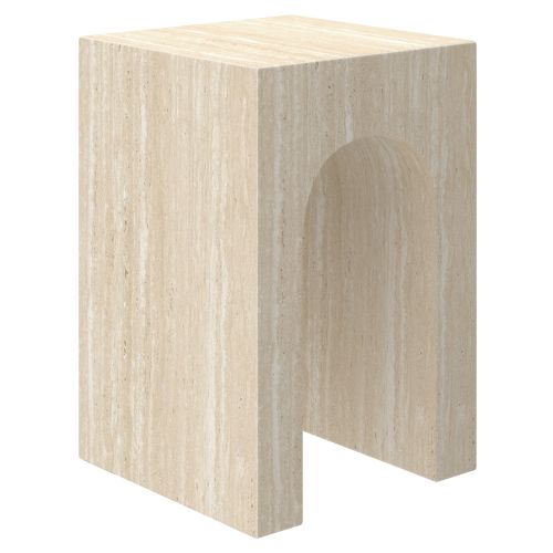 Atticus Square Accent Table in Travertine