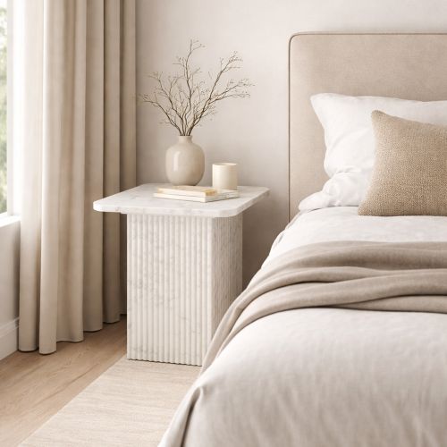 Roland Square Accent Table in White