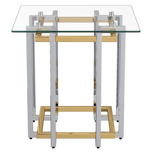 Florina Accent Table in Silver and Gold