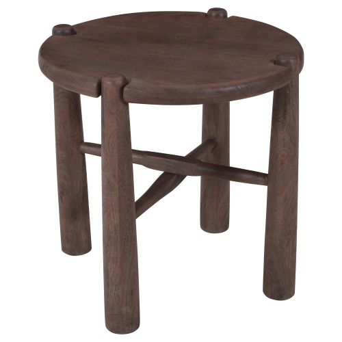 Carlyn Round Accent Table in Dark Walnut