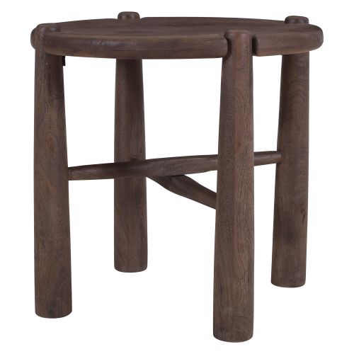 Carlyn Round Accent Table in Dark Walnut