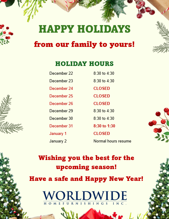 Holiday Hours