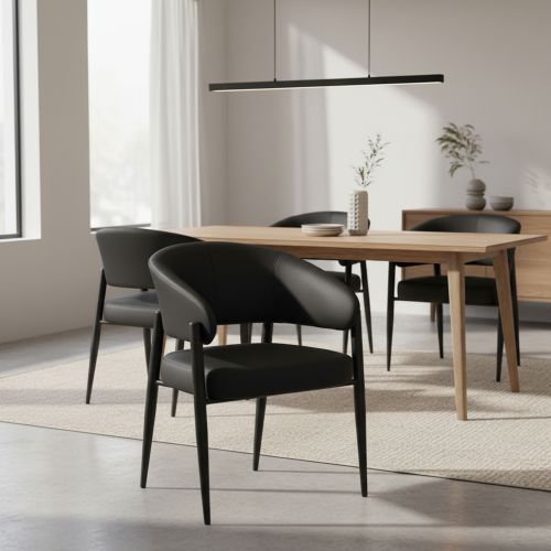 Bronson Dining/Lounge Chair, Set of 2 in Black and Black