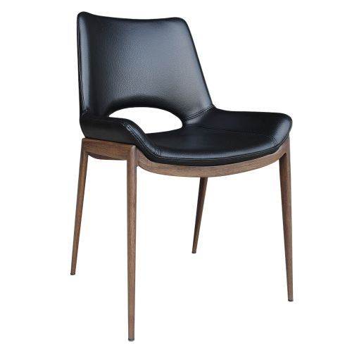 Icona Dining/Lounge Chair, Set of 6 in Black and Walnut
