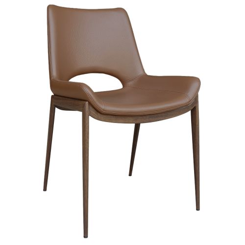 Icona Dining/Lounge Chair, Set of 6 in Saddle and Walnut