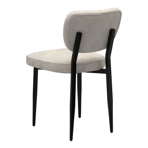 Zeke Dining/Lounge Chair, Set of 2 in Beige and Black