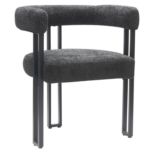 Scarlet Dining/Lounge Chair, Set of 2 in Charcoal Fabric and Black