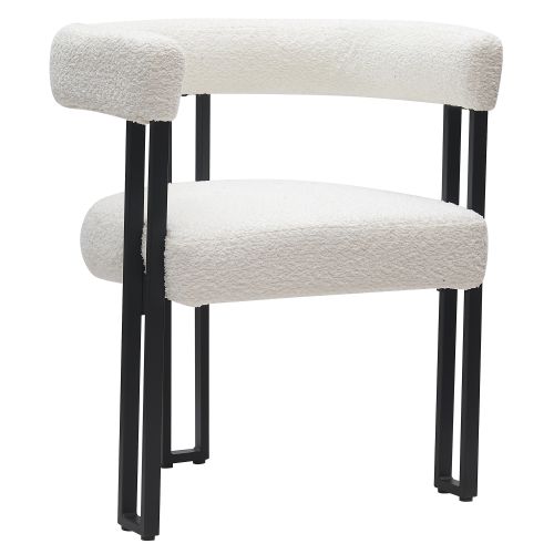 Scarlet Dining/Lounge Chair, Set of 2 in Ivory Fabric and Black