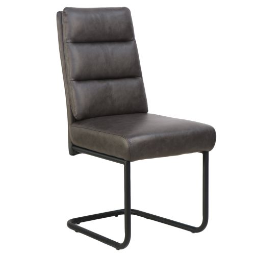 Brodi Dining/Lounge Chair, Set of 2 in Charcoal PU and Black