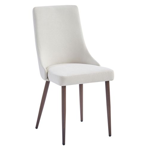 Cora Dining/Lounge Chair, Set of 2 in Beige and Walnut