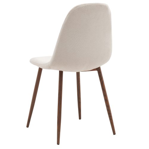 Lyna Dining/Lounge Chair, Set of 4 in Beige and Walnut