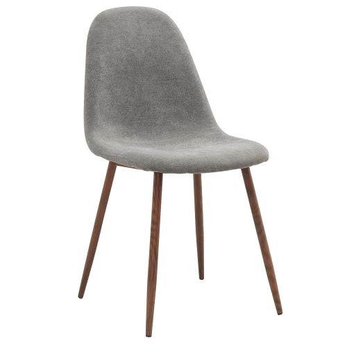 Lyna Dining/Lounge Chair, Set of 4 in Grey and Walnut