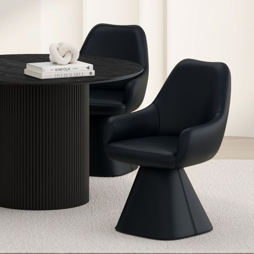 Caprese Swivel Dining and Accent Chair in Black