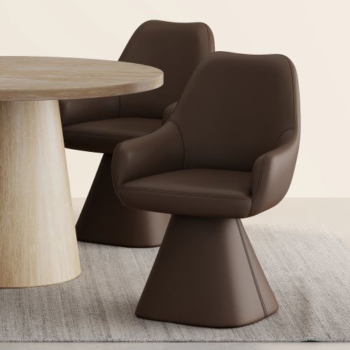 Caprese Swivel Dining and Accent Chair in Brown