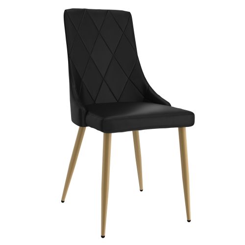 Antoine Dining/Lounge Chair, Set of 2 in Black and Aged Gold