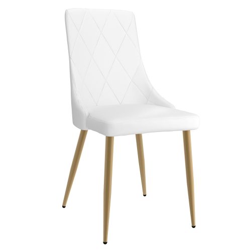 Antoine Dining/Lounge Chair, Set of 2 in White and Aged Gold