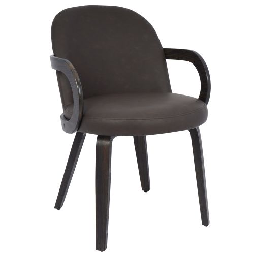 Celest Dining/Lounge Chair, Set of 2 in Brown and Dark Walnut