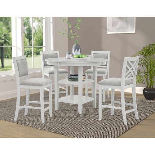 Samuel 5pc Pub Set - Whitewash Table and Chairs
