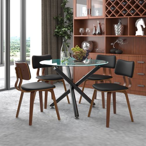 Suzette and Zuni 5pc Dining Set - Black Table and Black Chairs