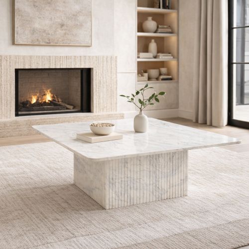 Roland Square Coffee Table in White