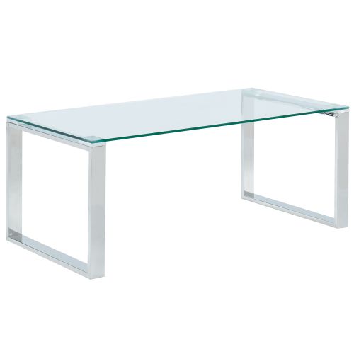 Zevon Rectangular Coffee Table in Silver