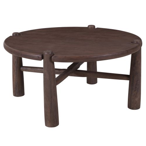 Carlyn Round Coffee Table in Dark Walnut