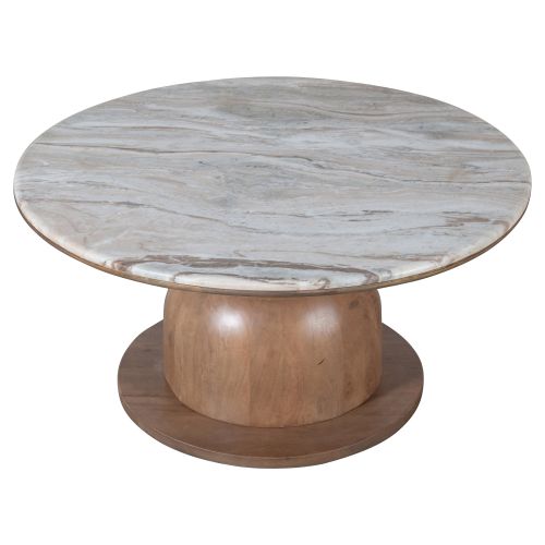 Martina Round Coffee Table in Walnut