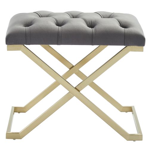 Rada Bench in Grey and Brushed Gold