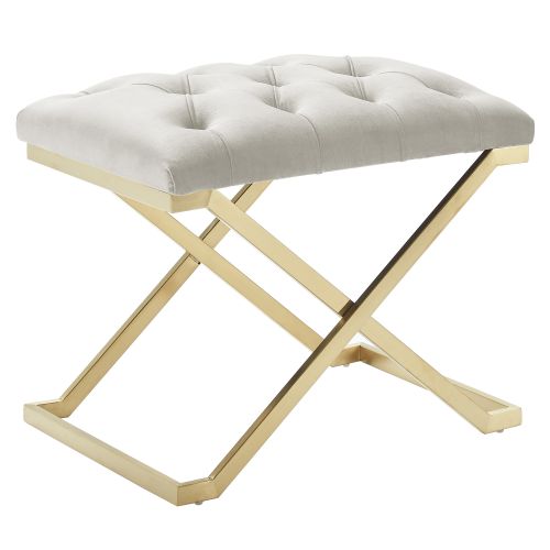 Rada Bench in Ivory and Brushed Gold