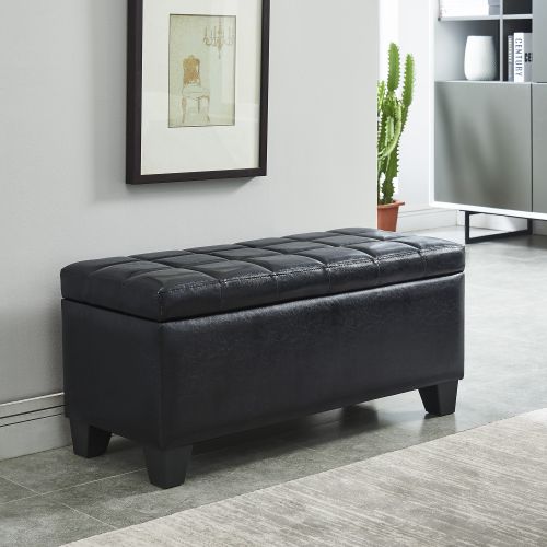 Winston Storage Ottoman Bench in Black