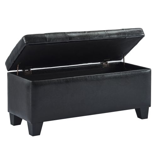 Winston Storage Ottoman Bench in Black