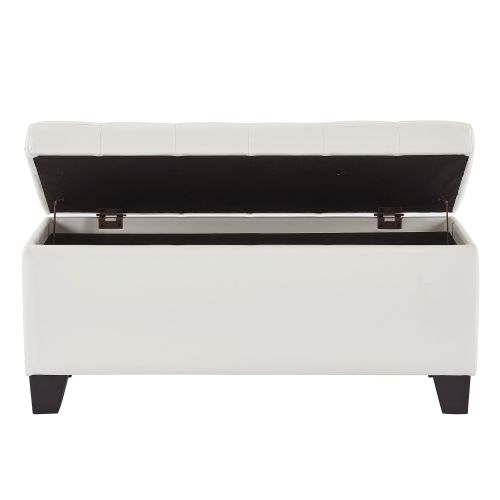 Winston Storage Ottoman Bench in White