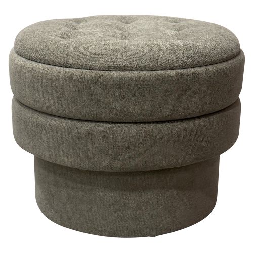 Kepler Round Storage Ottoman in Moss