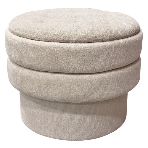 Kepler Round Storage Ottoman in Oat