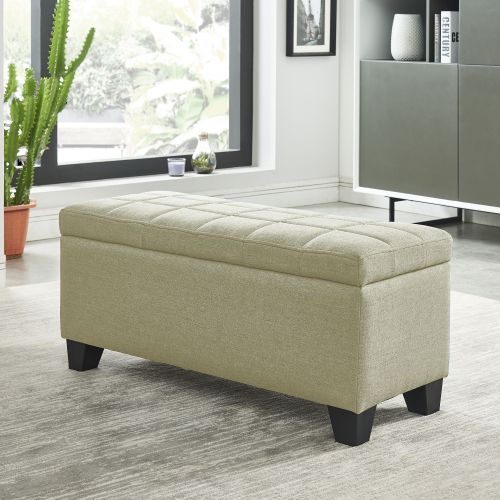 Lila Storage Ottoman Bench in Beige