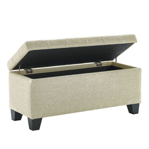 Lila Storage Ottoman Bench in Beige
