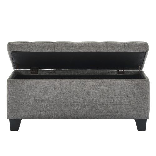 Lila Storage Ottoman Bench in Grey