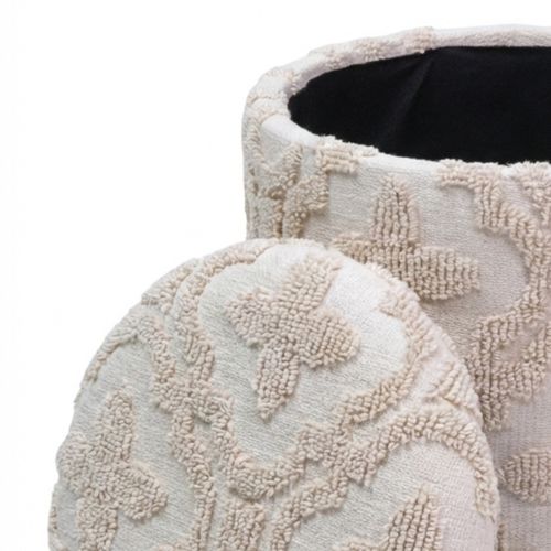 Magnolia Round Storage Ottoman in Ivory