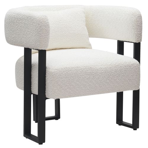 Scarlet Accent Chair in Ivory and Black
