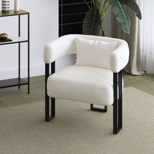 Scarlet Accent Chair in Ivory and Black