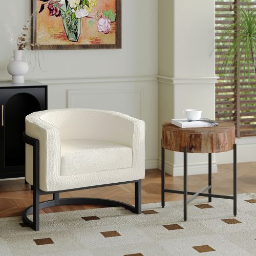 Zhuri Accent Chair in Ivory and Black