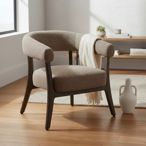 Surin Accent Chair in Brown and Walnut