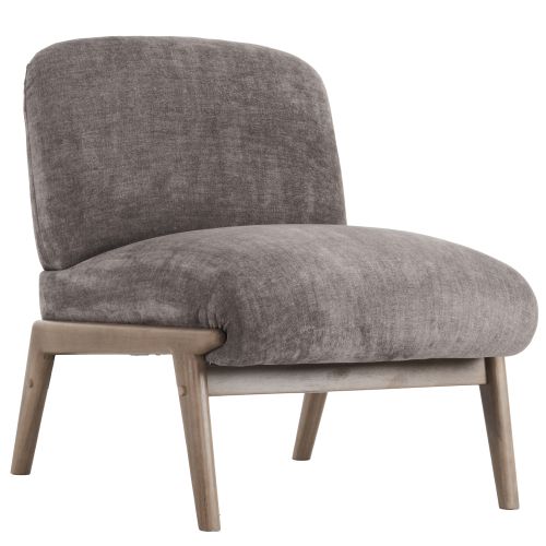 Lisson Accent Chair in Dark Taupe and Walnut