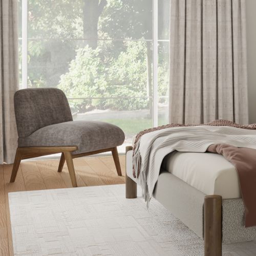 Lisson Accent Chair in Dark Taupe and Walnut