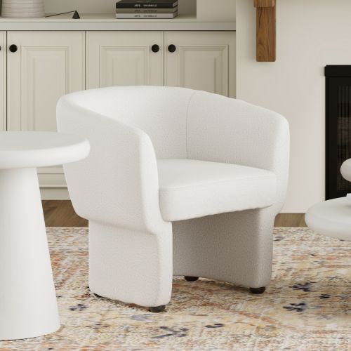 Sheri Accent Chair in White Boucle