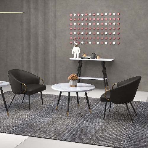 Zita Accent Chair in Vintage Charcoal and Black and Aged Gold